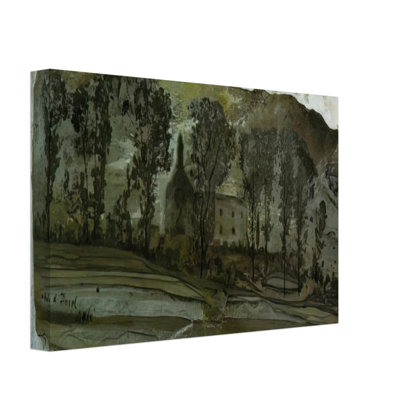 Salvador Dali - VIEW OF PUBOL Canvas - 70x100 cm / 28x40 inches-canvas