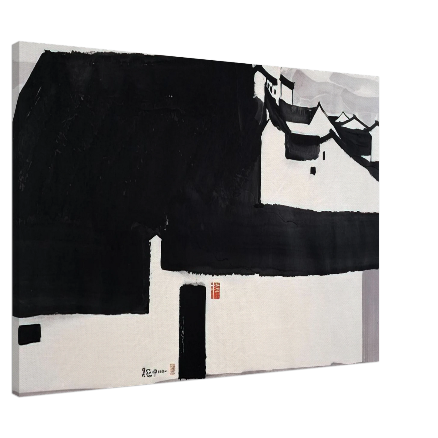 Wu Guanzhong - A Big Manor - 2001 Canvas - 20x30 cm / 8x12 inches-canvas