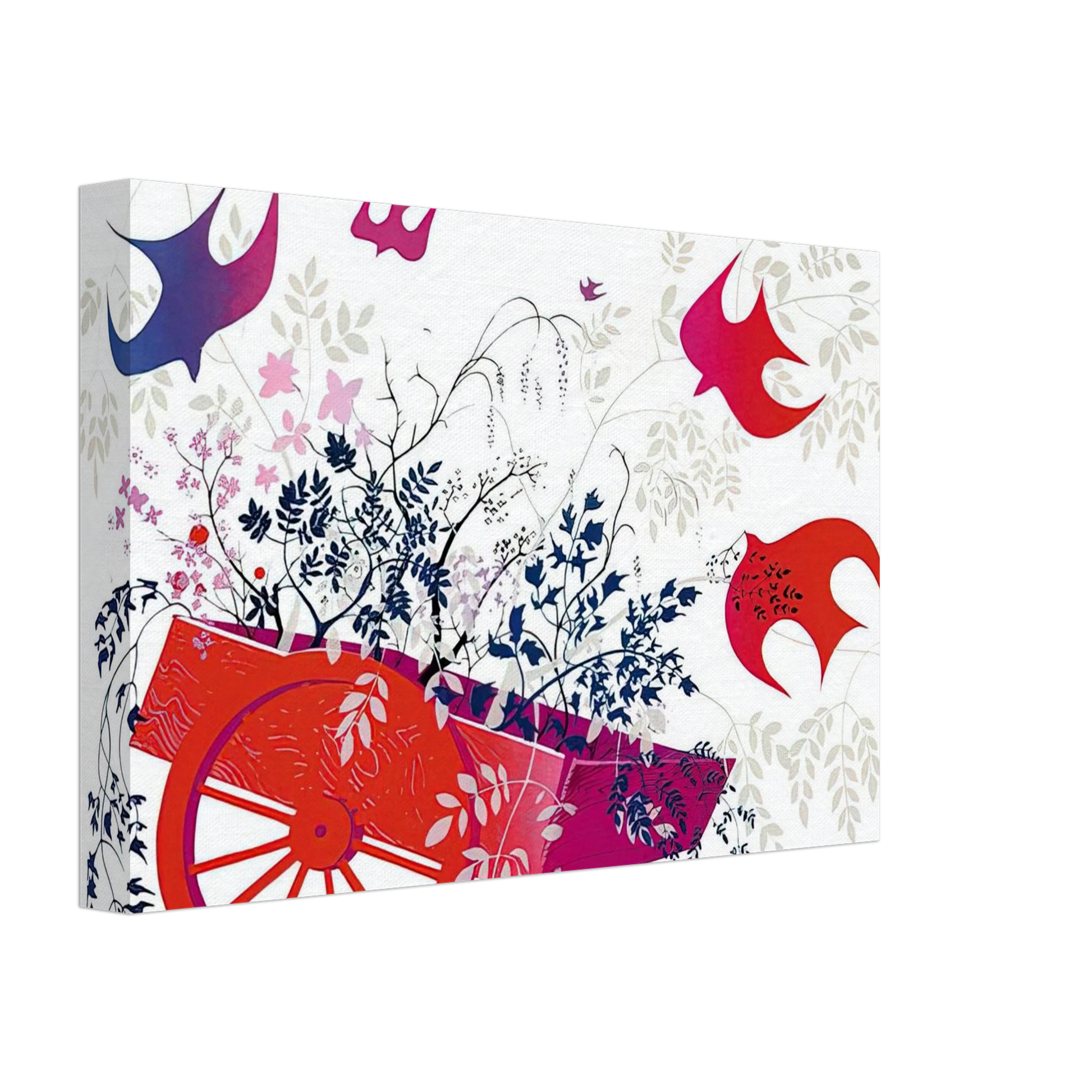 Eyvind Earle - Red Wagon & Foliage Canvas - 70x100 cm / 28x40 inches-canvas