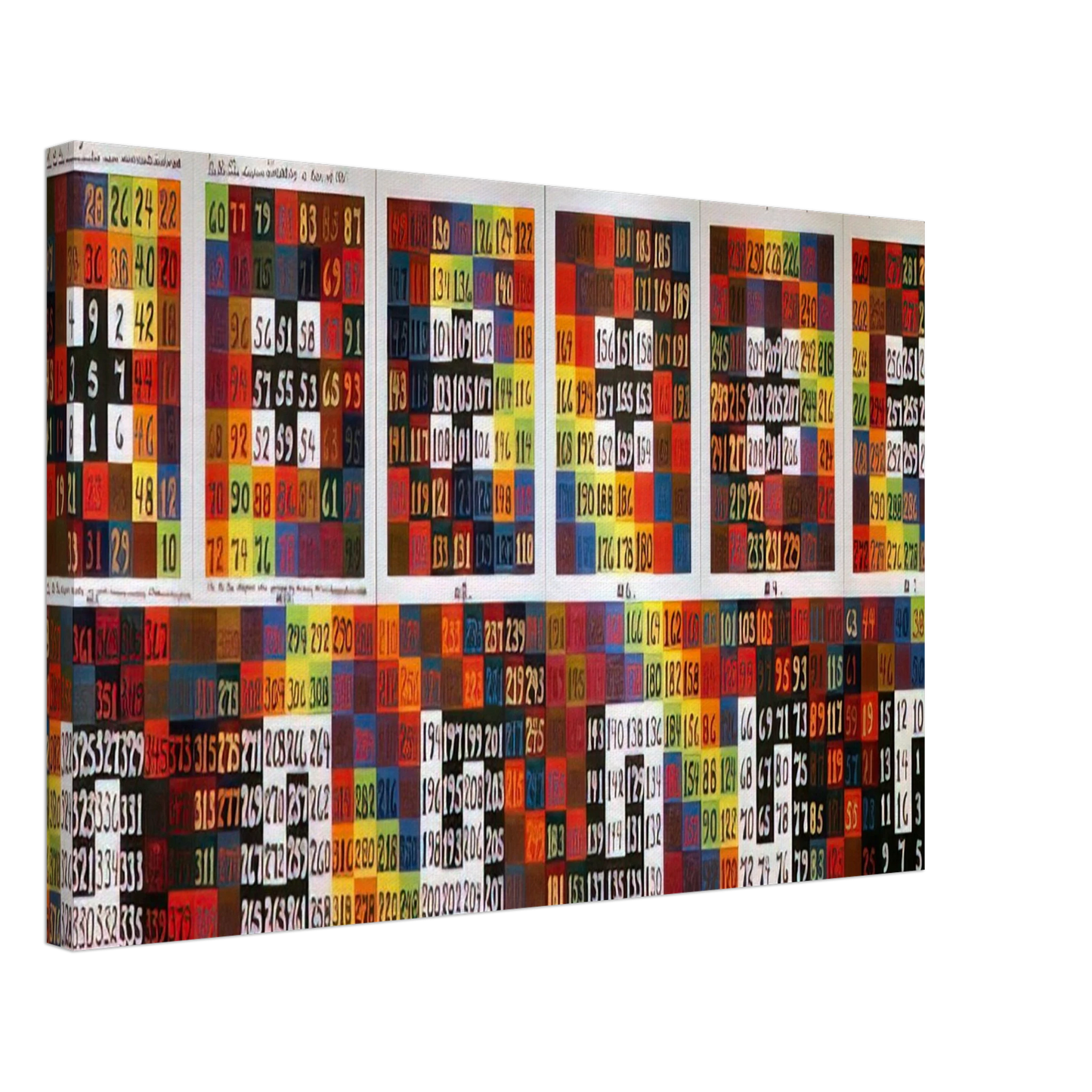 Alfred Jensen - Twelve Events in a Dual Universe - 1978 Canvas - 40x60 cm / 16x24 inches-canvas