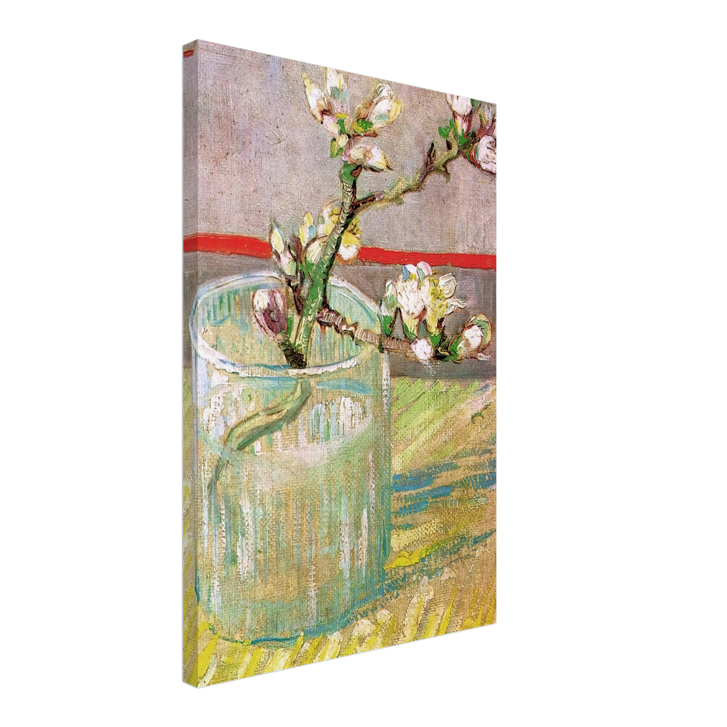 Vincent van Gogh - Blossoming Almond Branch in a Glass Canvas - 40x60 cm / 16x24 inches-canvas