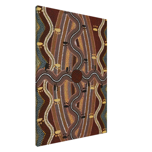 Clifford Possum Tjapaltjarri - Possum Dreaming - 1981 Canvas - 20x30 cm / 8x12 inches-canvas