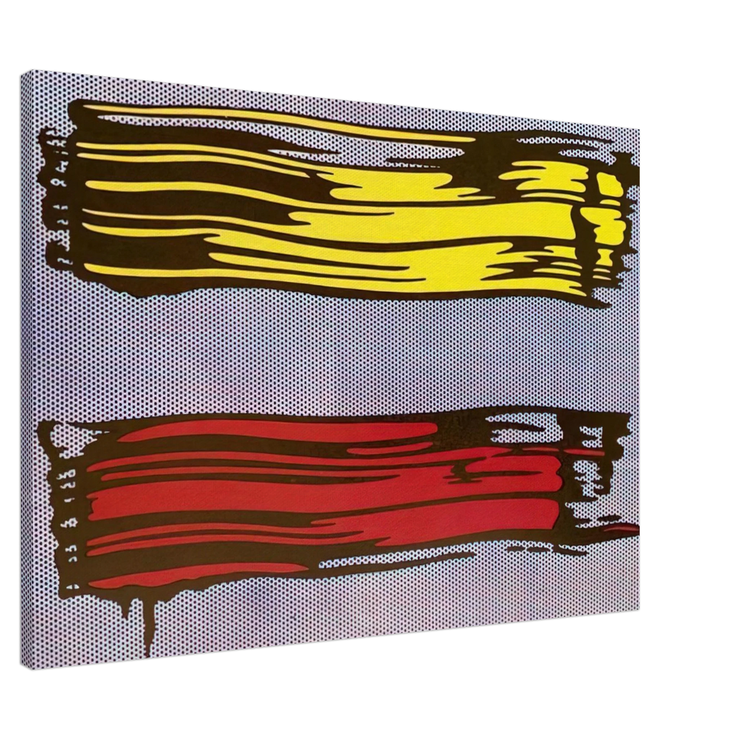 Roy Lichtenstein - YELLOW AND RED BRUSHSTROKES 1966 Canvas - 20x30 cm / 8x12 inches-canvas
