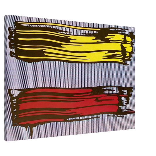 Roy Lichtenstein - YELLOW AND RED BRUSHSTROKES 1966 Canvas - 20x30 cm / 8x12 inches-canvas