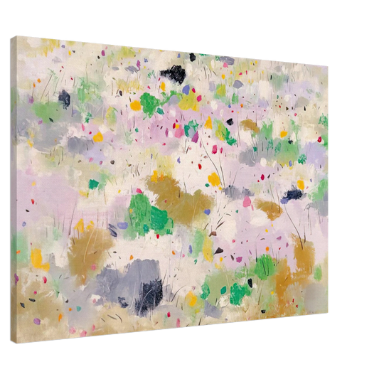 Wu Guanzhong - The Blooming Mountain - Abstract Expressionism, Ink and wash painting Canvas - 20x30 cm / 8x12 inches-canvas