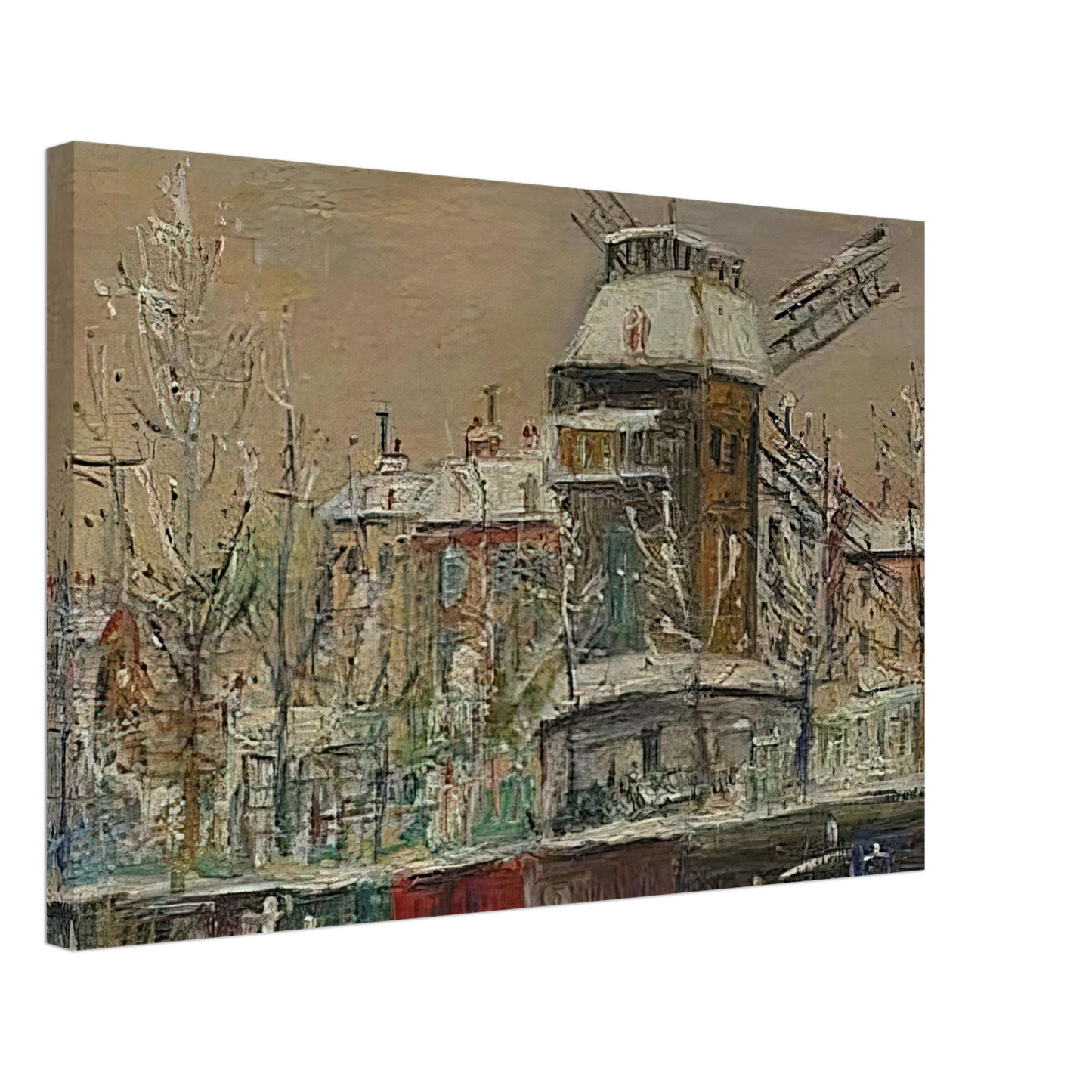 Maurice Utrillo - MOULIN DE LA GALETTE UNDER THE SNOW 1 Canvas - 40x60 cm / 16x24 inches-canvas