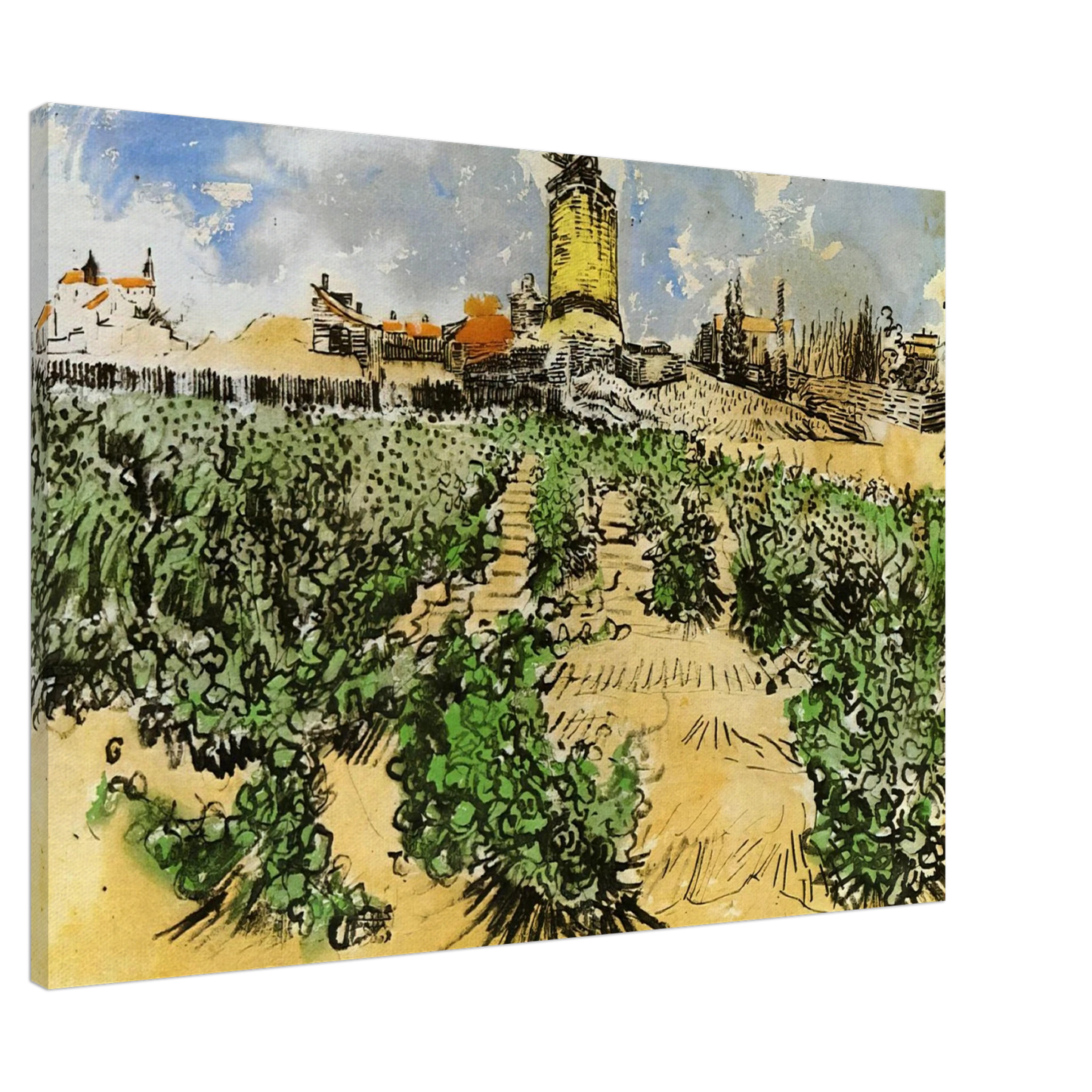 Vincent van Gogh - The Mill of Alphonse Daudet at Fontevieille Canvas - 20x30 cm / 8x12 inches-canvas