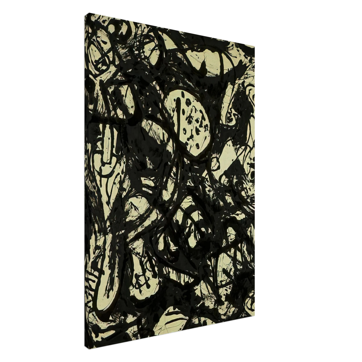 Jackson Pollock - BLACK WHITE NUMBER 20 1951 Canvas - 20x30 cm / 8x12 inches-canvas