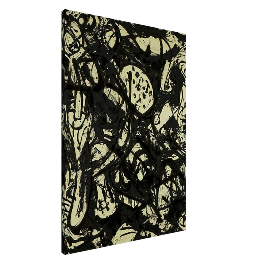 Jackson Pollock - BLACK WHITE NUMBER 20 1951 Canvas - 20x30 cm / 8x12 inches-canvas