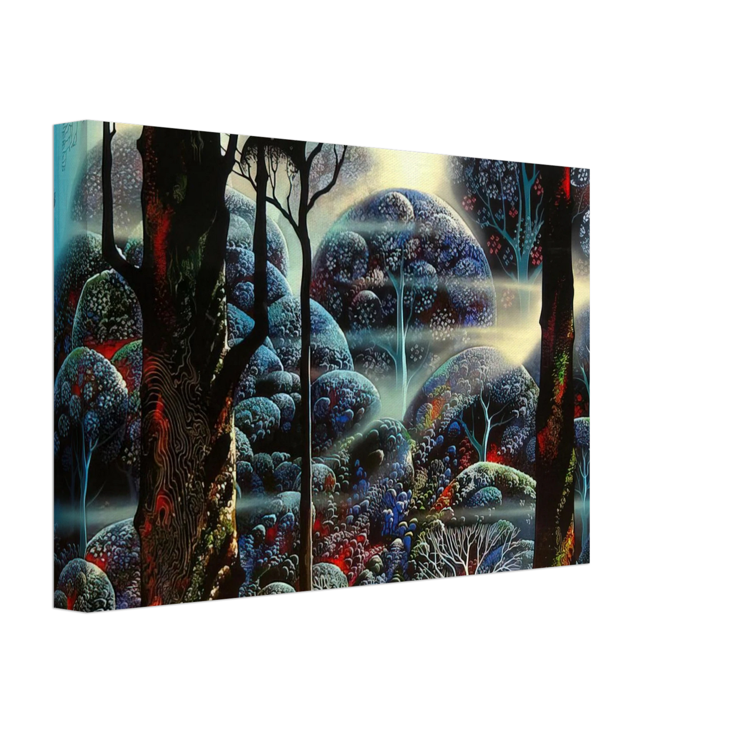 Eyvind Earle - Mist in the Dark Woods Canvas - 40x60 cm / 16x24 inches-canvas