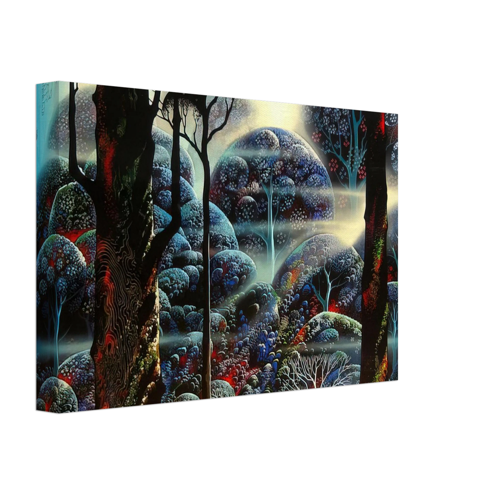 Eyvind Earle - Mist in the Dark Woods Canvas - 40x60 cm / 16x24 inches-canvas