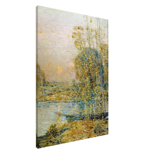 Childe Hassam - Late Afternoon aka Sunset Canvas - 20x30 cm / 8x12 inches-canvas
