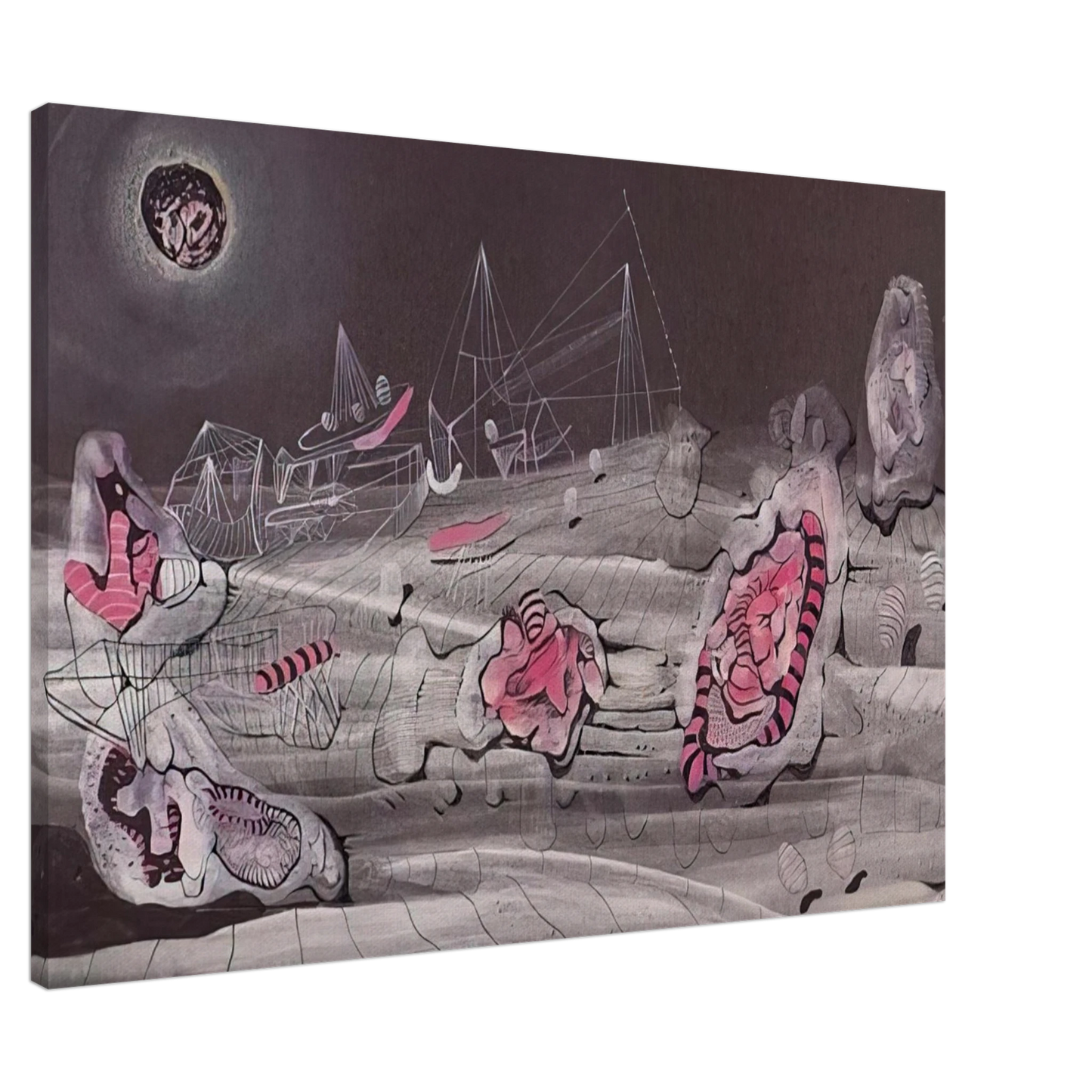 Roberto Matta - DARK LIGHT 1940 Canvas - 20x30 cm / 8x12 inches-canvas