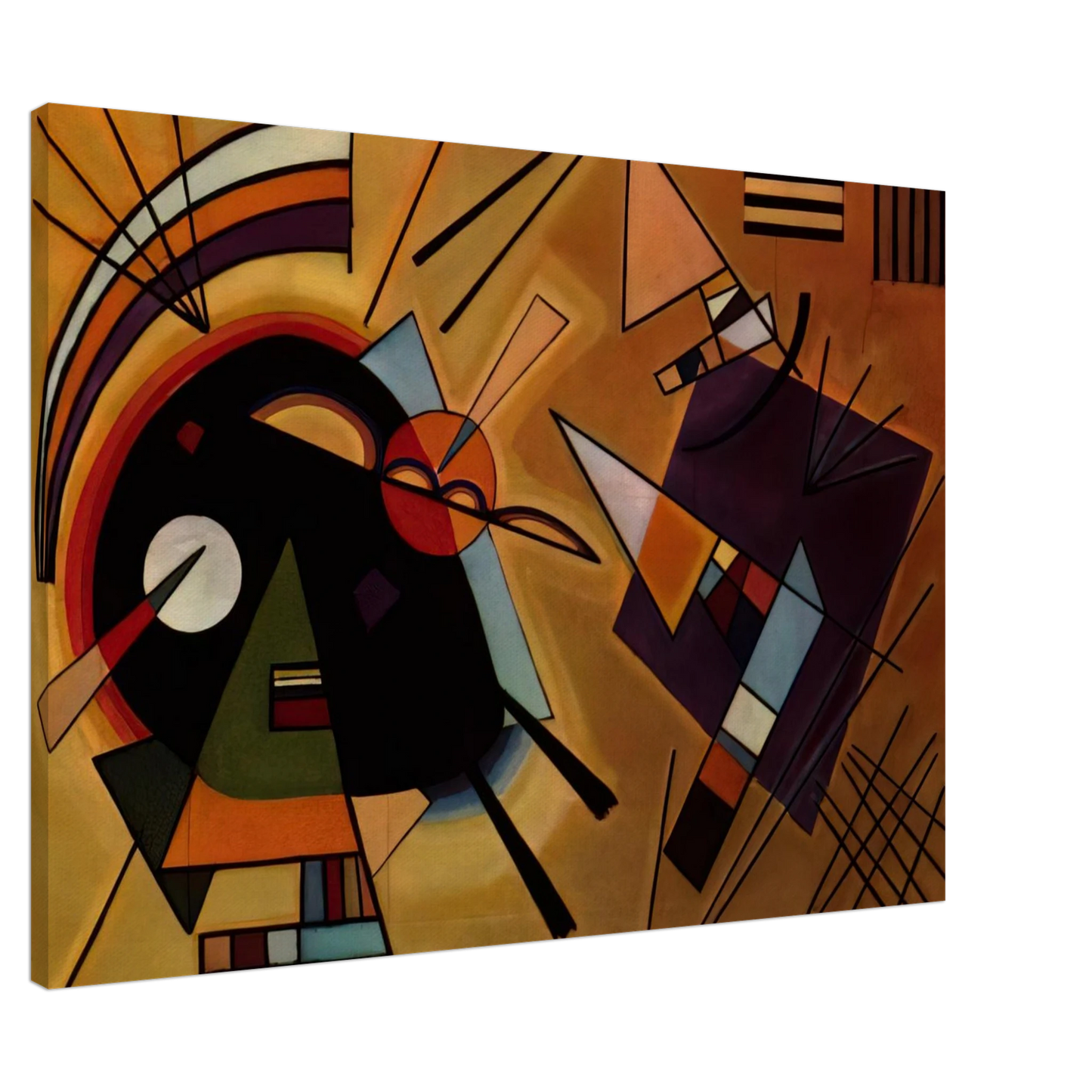 Wassily Kandinsky - BLACK AND VIOLET 1923 Canvas - 20x30 cm / 8x12 inches-canvas