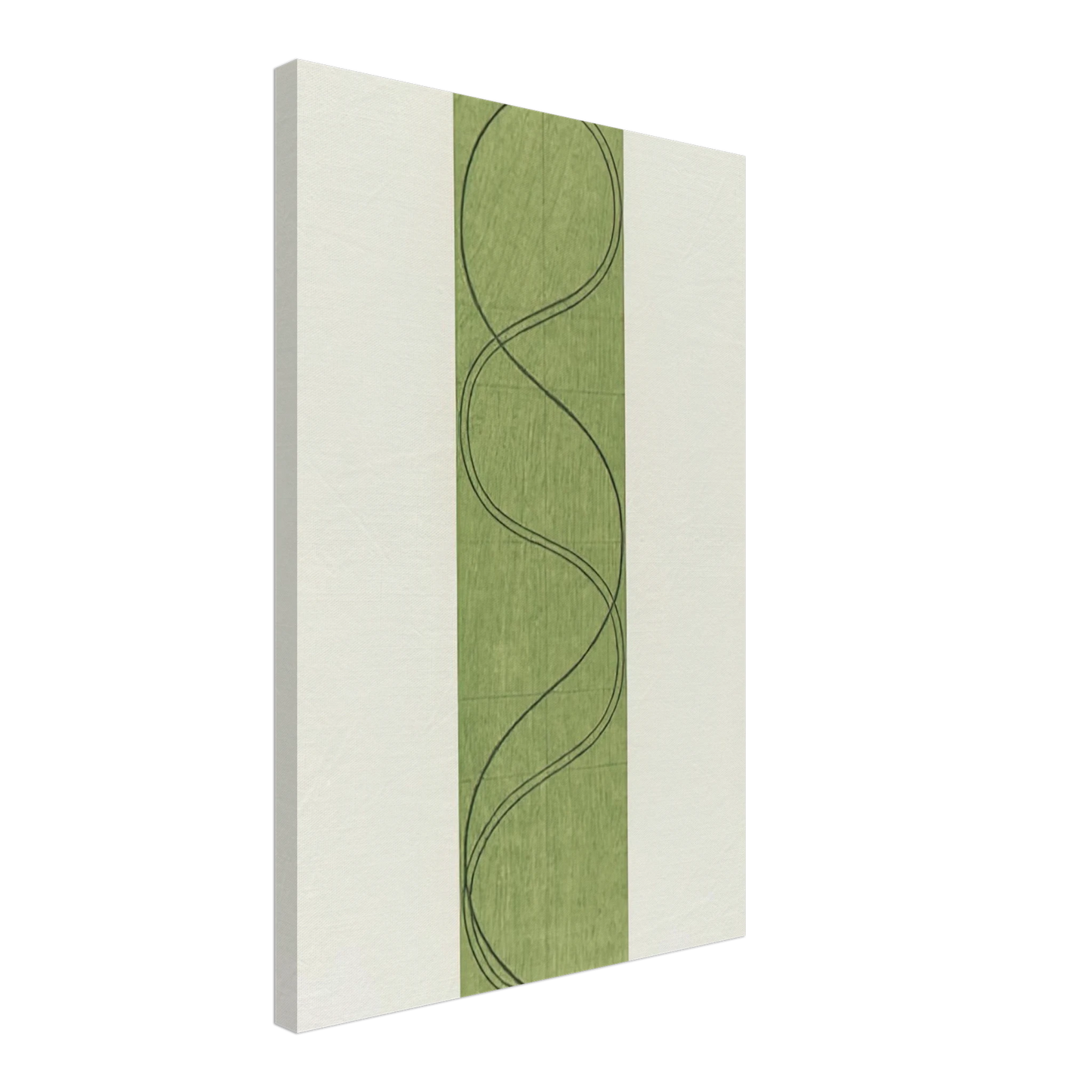 Robert Mangold - GREEN COLUMN FIGURE 2003 Canvas - 70x100 cm / 28x40 inches-canvas