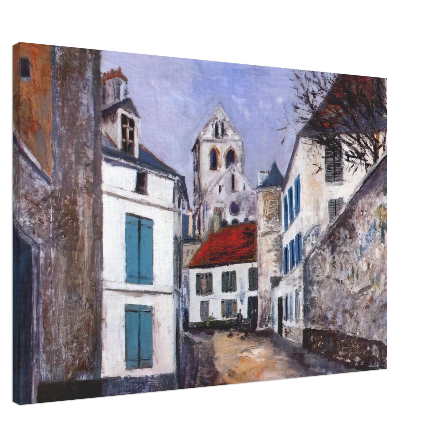 Maurice Utrillo - VILLAGE STREET Canvas - 20x30 cm / 8x12 inches-canvas