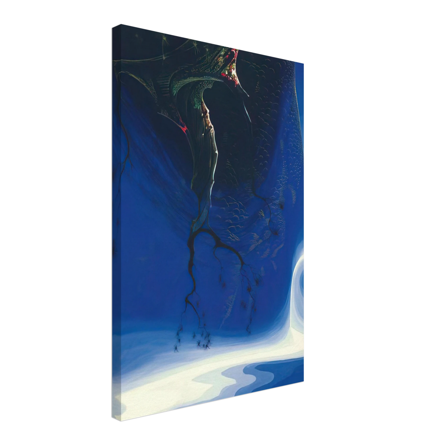 Eyvind Earle - Blue Purple Mist Canvas - 40x60 cm / 16x24 inches-canvas