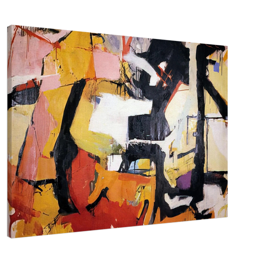 Audrey Flack - ABSTRACT FORCE HOMAGE TO FRANZ KLINE 1952 Canvas - 20x30 cm / 8x12 inches-canvas