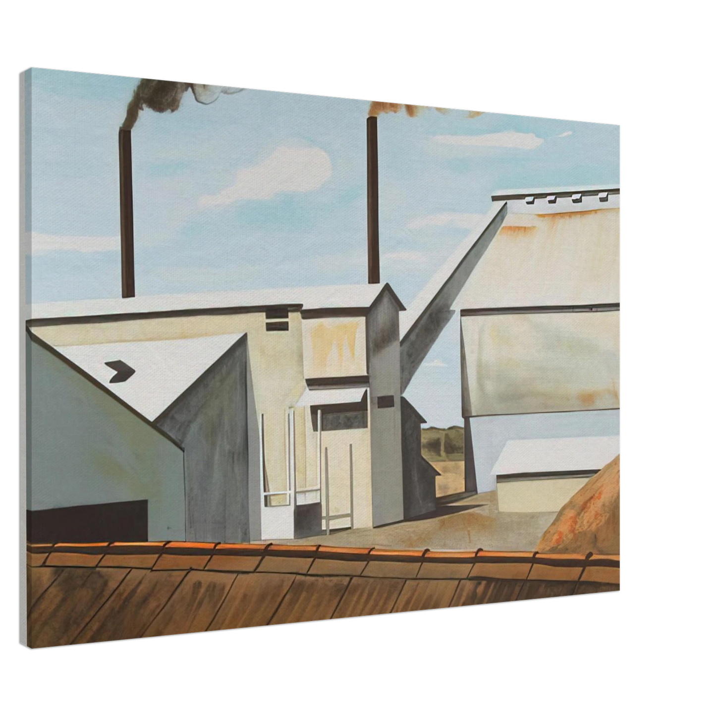 Clarence Holbrook Carter - Factory - 1980 Canvas - 20x30 cm / 8x12 inches-canvas