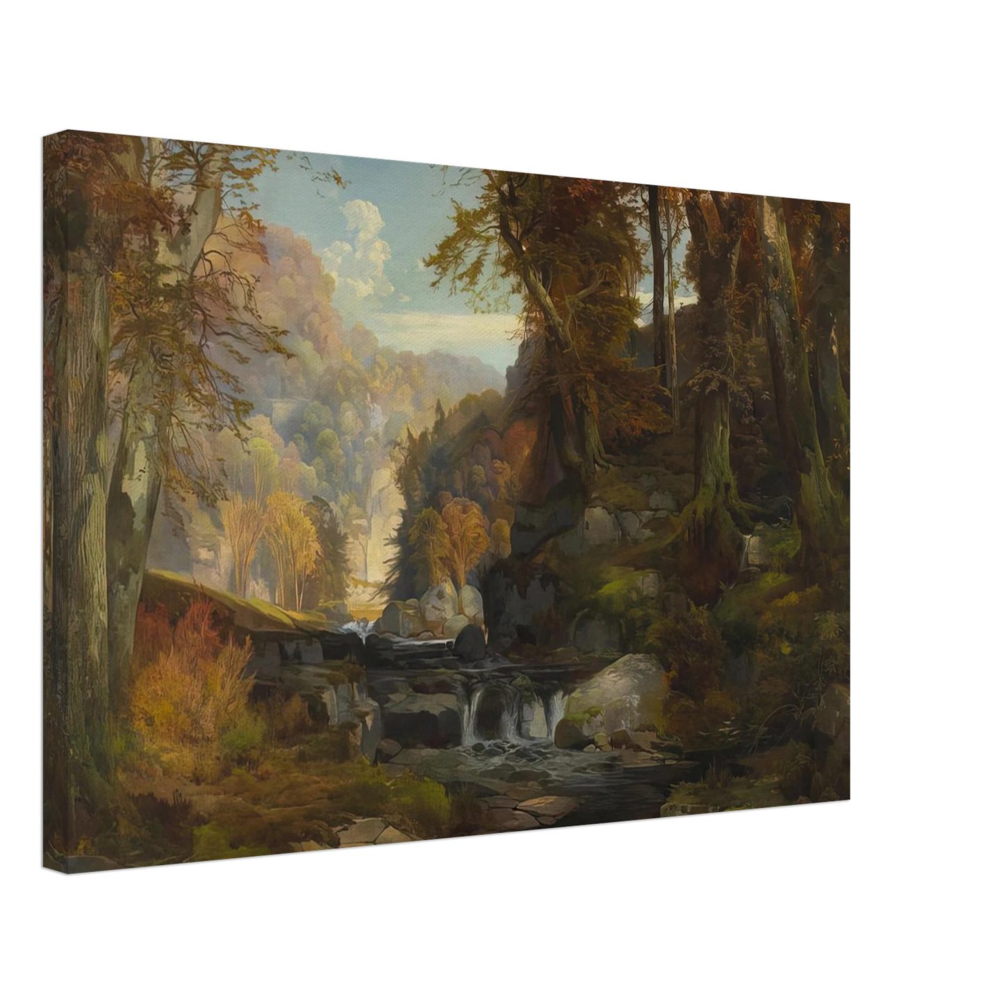 Thomas Moran - A Scene on the Tohickon Creek Autumn Canvas - 40x60 cm / 16x24 inches-canvas
