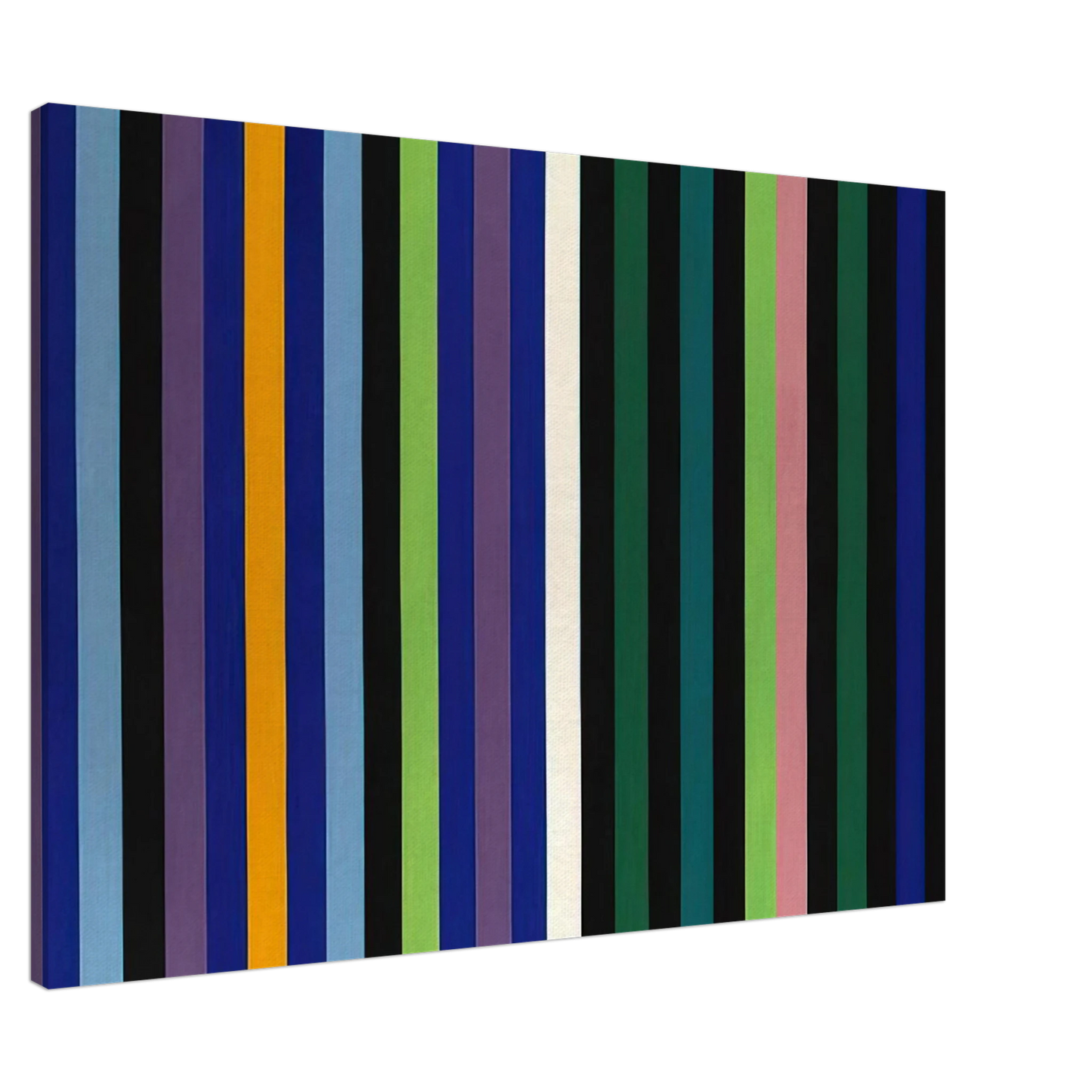 Gene Davis - Two Part Blue - 1964 Canvas - 20x30 cm / 8x12 inches-canvas
