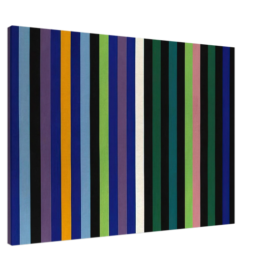 Gene Davis - Two Part Blue - 1964 Canvas - 20x30 cm / 8x12 inches-canvas