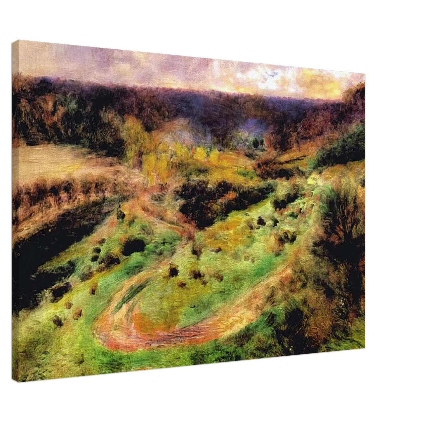 Pierre-Auguste Renoir - Landscape at Wargemont Canvas - 20x30 cm / 8x12 inches-canvas