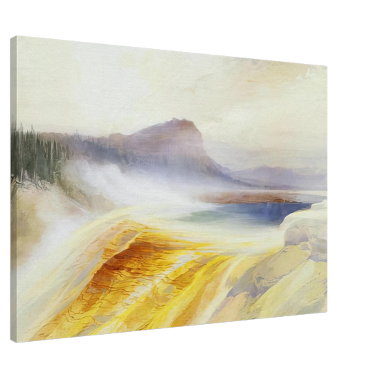 Thomas Moran - Great Blue Spring of the Lower Geyser Basin Canvas - 20x30 cm / 8x12 inches-canvas