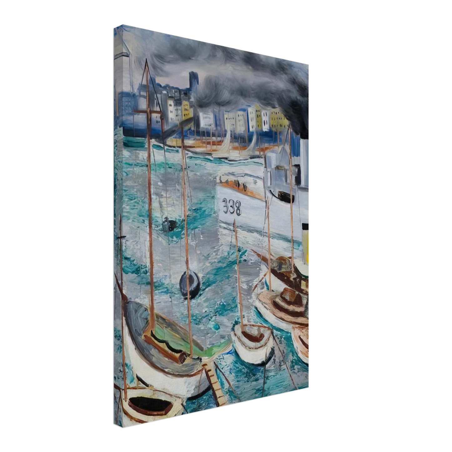 Moise Kisling - MARSEILLE PORT 1 Canvas - 40x60 cm / 16x24 inches-canvas