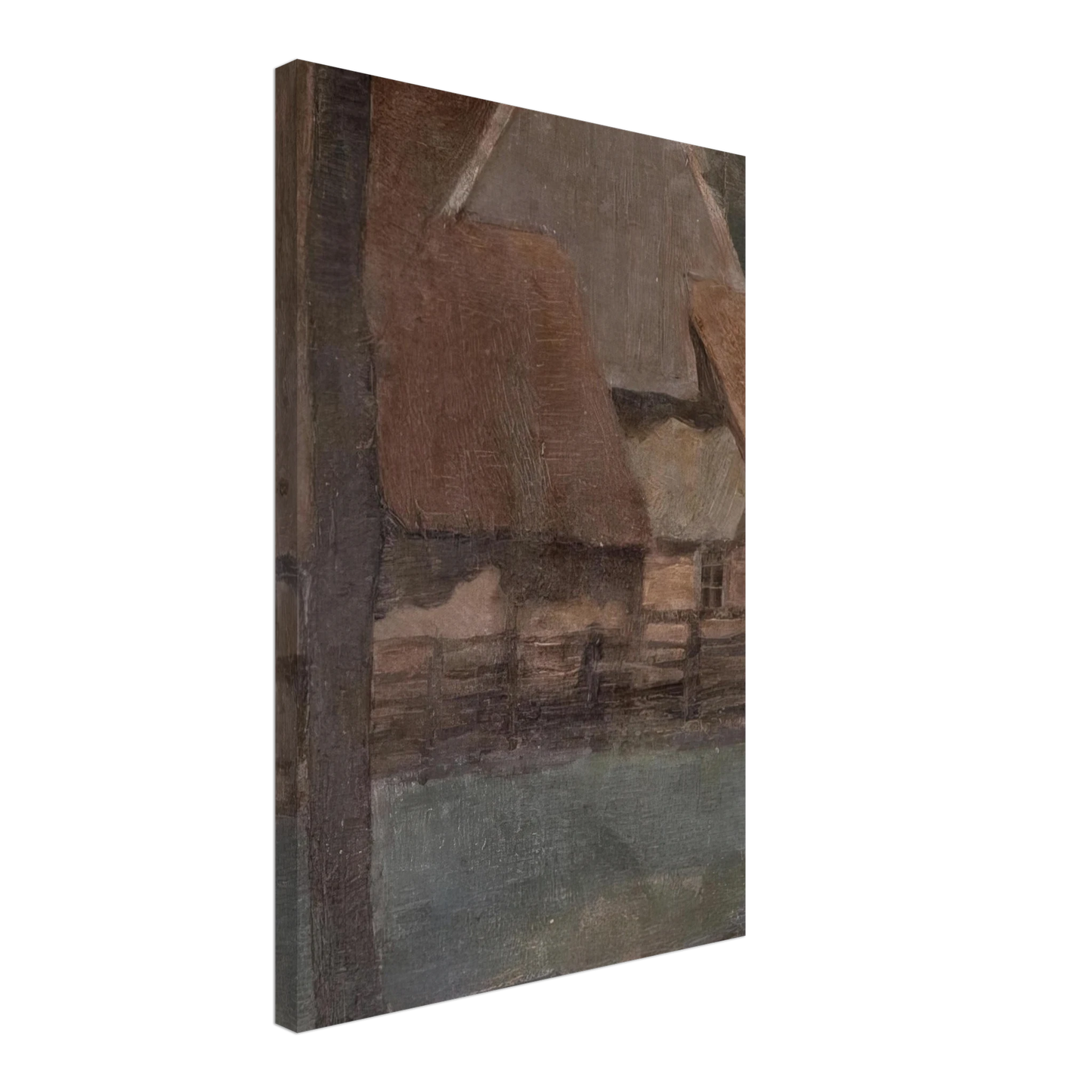 Piet Mondrian - Gable Farm with trees Canvas - 70x100 cm / 28x40 inches-canvas