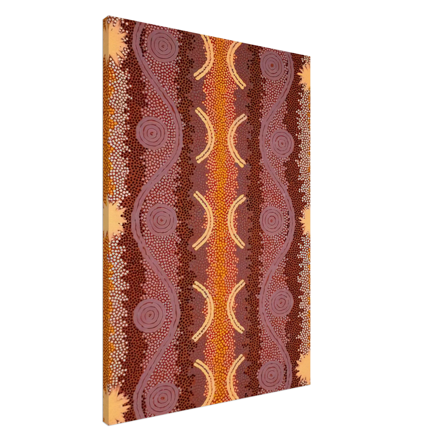 Clifford Possum Tjapaltjarri - Possum and Rock Wallaby Dreaming at Mount Allan - 1996 Canvas - 20x30 cm / 8x12 inches-canvas