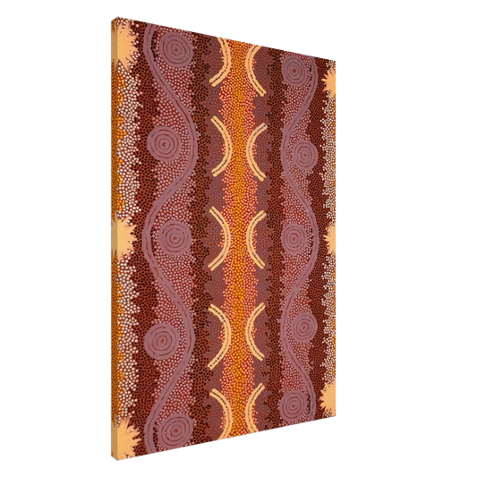 Clifford Possum Tjapaltjarri - Possum and Rock Wallaby Dreaming at Mount Allan - 1996 Canvas - 20x30 cm / 8x12 inches-canvas