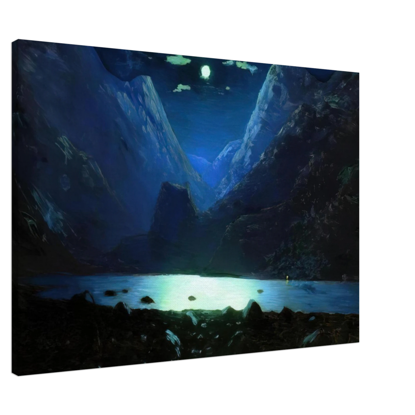 Arkhyp Kuindzhi - Daryal pass. Moonlight Night Canvas - 20x30 cm / 8x12 inches-canvas