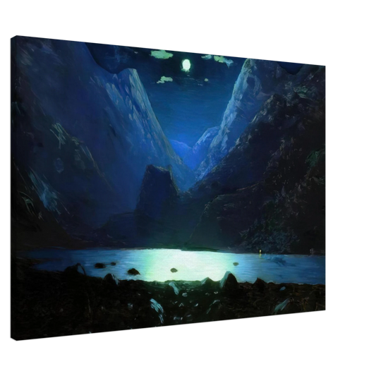 Arkhyp Kuindzhi - Daryal pass. Moonlight Night Canvas - 20x30 cm / 8x12 inches-canvas