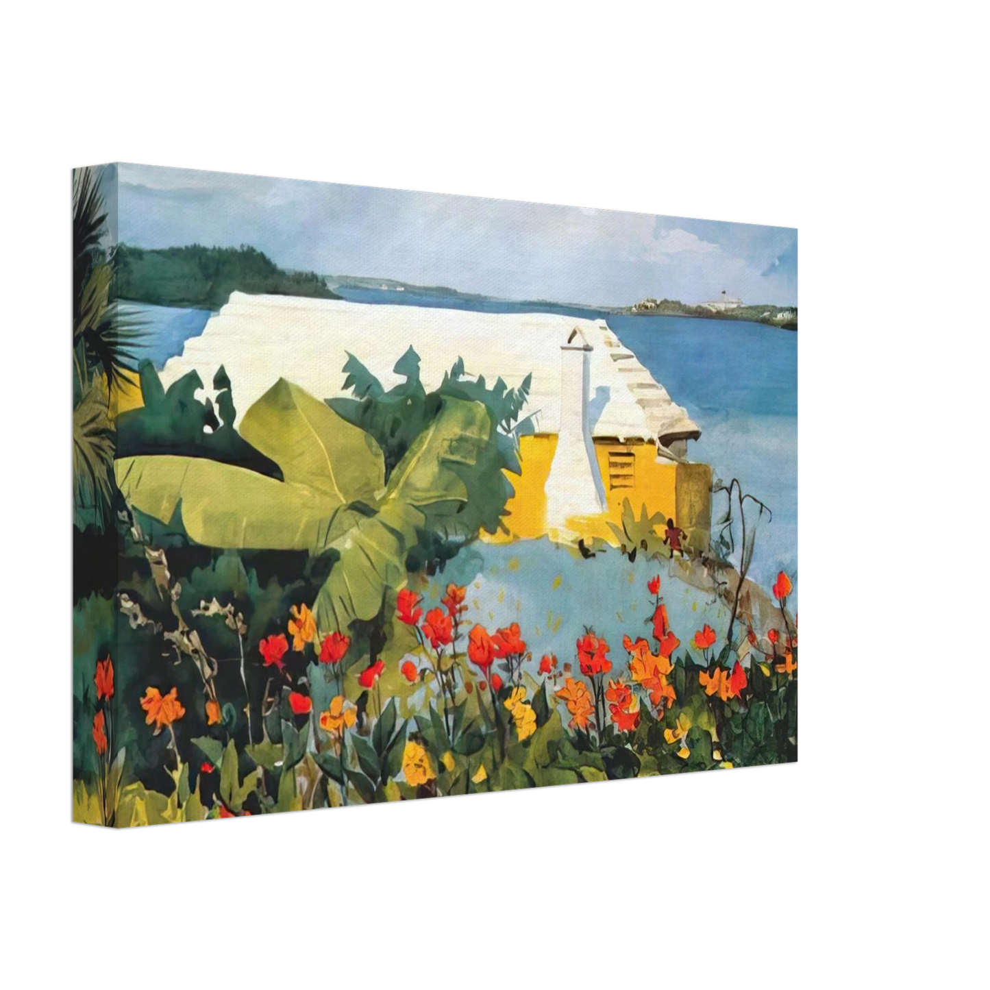 Winslow Homer - FLOWER GARDEN AND BUNGALOW BERMUDA Canvas - 40x60 cm / 16x24 inches-canvas