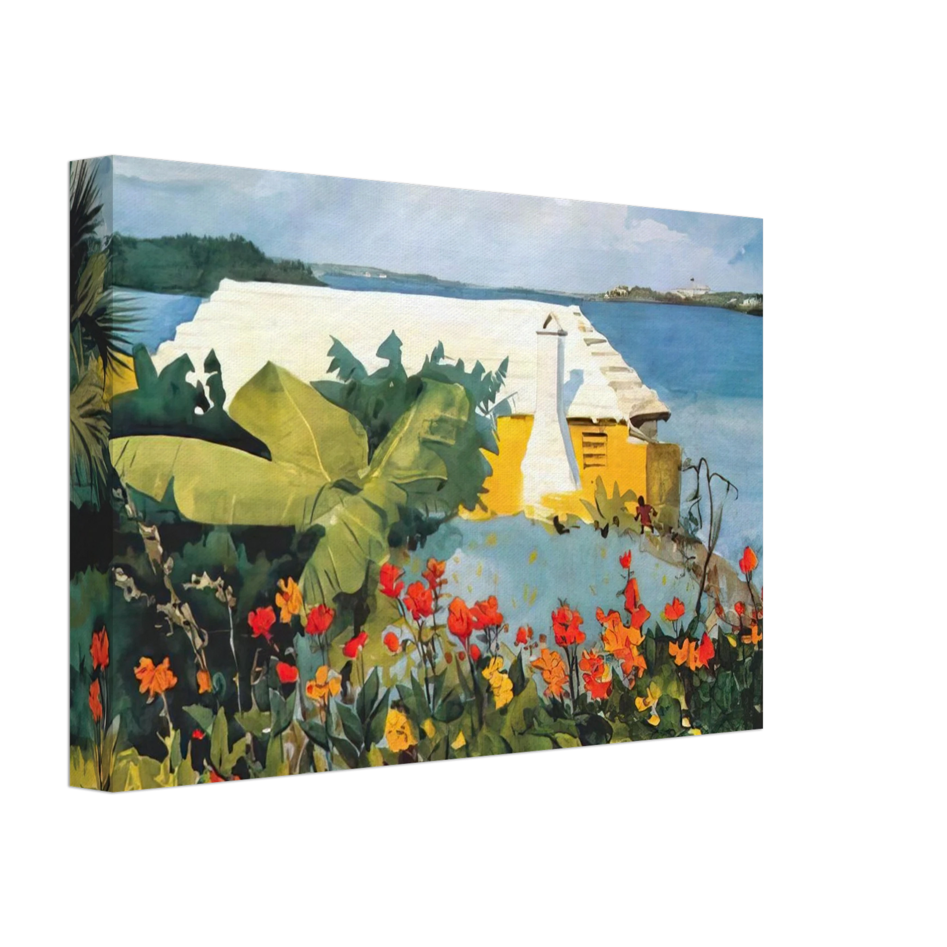 Winslow Homer - FLOWER GARDEN AND BUNGALOW BERMUDA Canvas - 40x60 cm / 16x24 inches-canvas