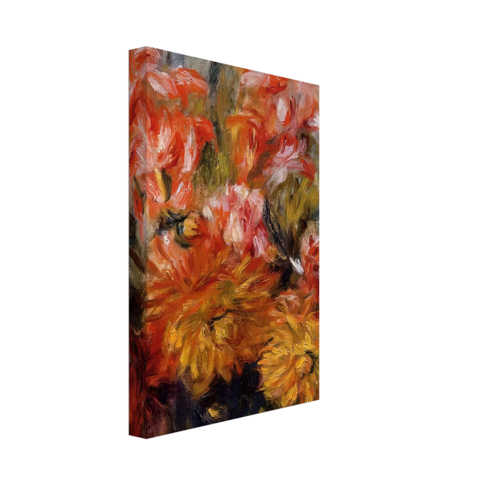 Pierre-Auguste Renoir - Gladiolas in a Blue Vase Canvas - 70x100 cm / 28x40 inches-canvas