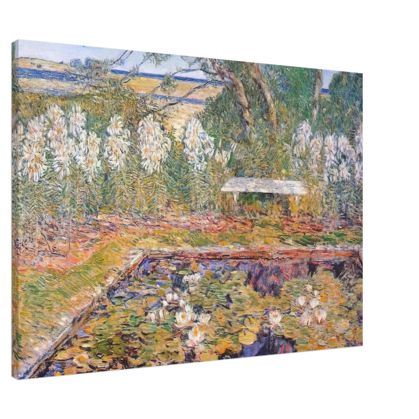 Childe Hassam - A long island garden Canvas - 20x30 cm / 8x12 inches-canvas