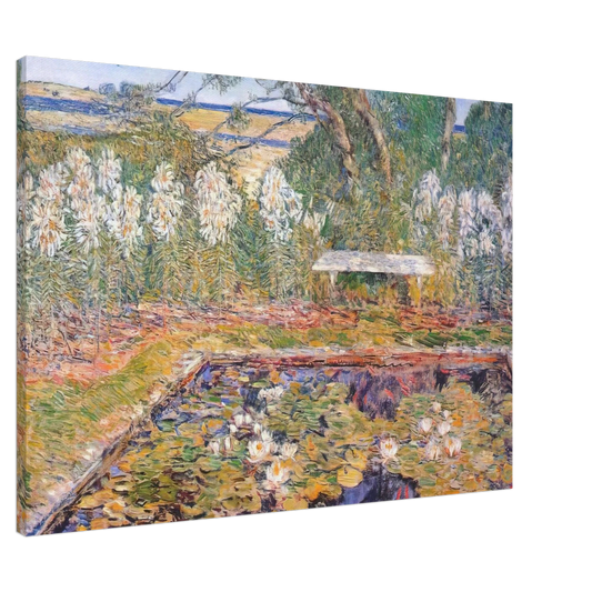 Childe Hassam - A long island garden Canvas - 20x30 cm / 8x12 inches-canvas