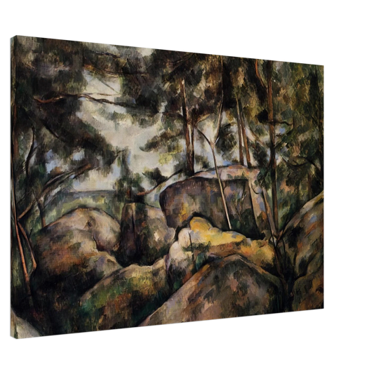 Paul Cezanne - Rocks at Fountainebleau Canvas - 20x30 cm / 8x12 inches-canvas