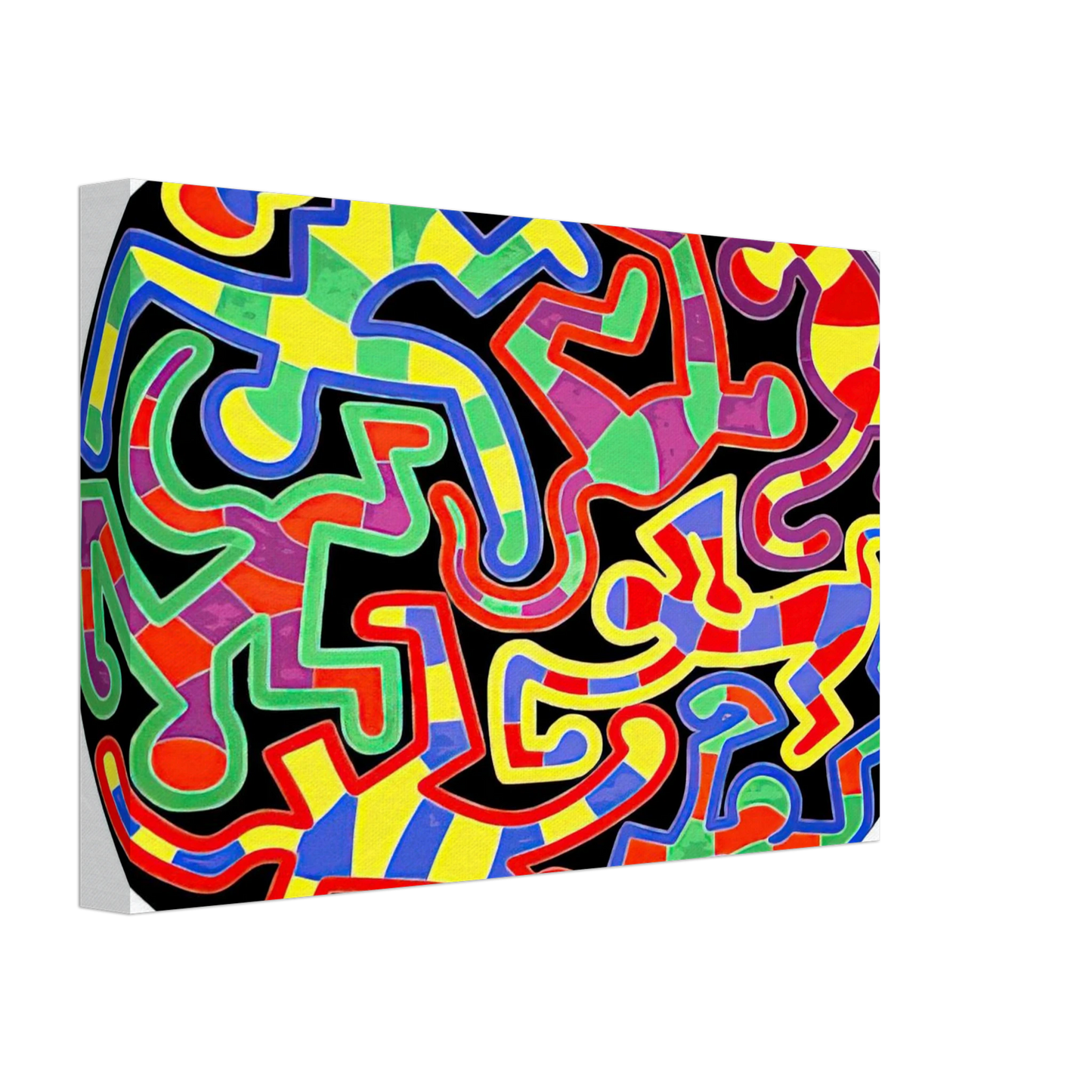 Keith Haring - MONKEY PUZZLE 1988 Canvas - 70x100 cm / 28x40 inches-canvas