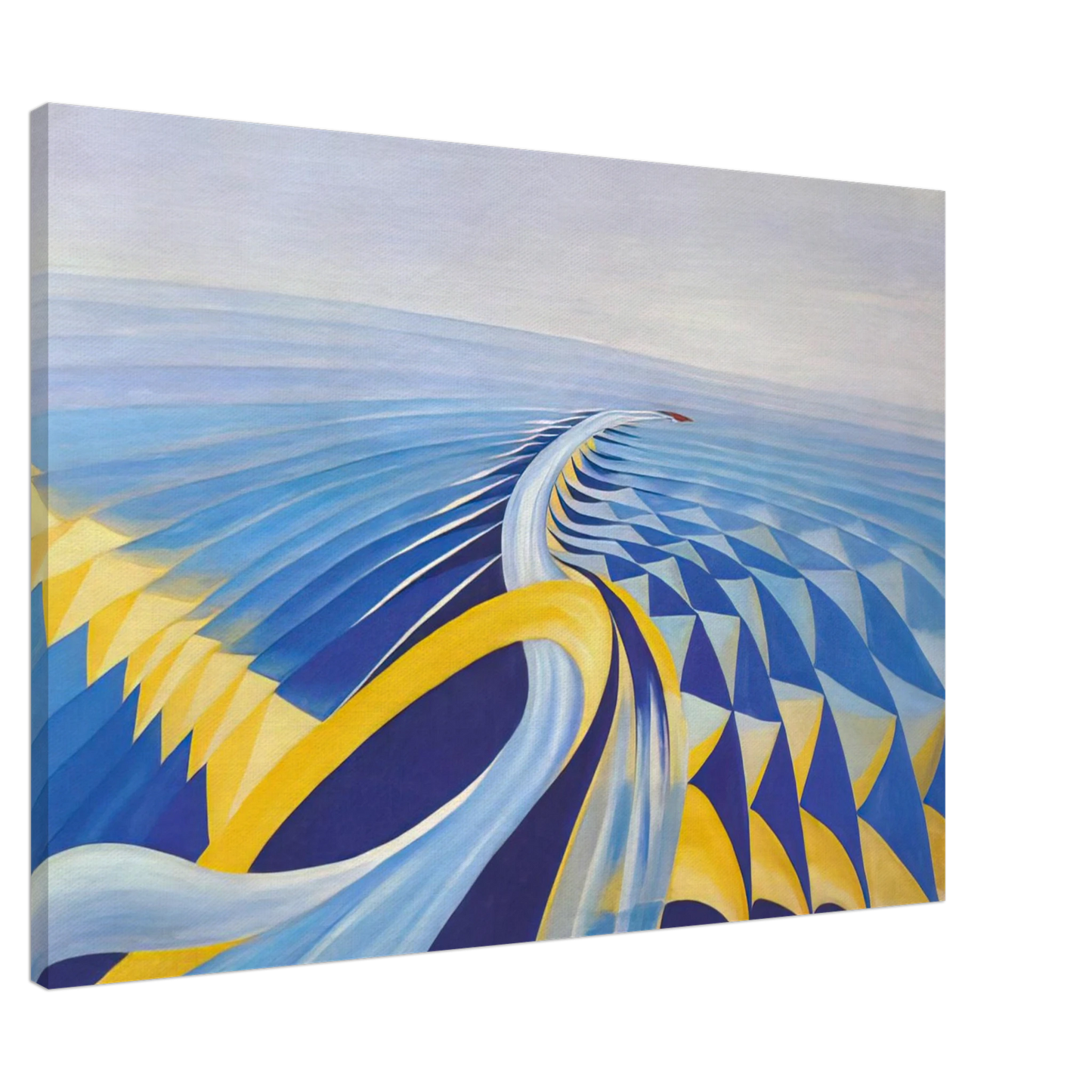 Benedetta Cappa - Speeding Motorboat - 1923 Canvas - 20x30 cm / 8x12 inches-canvas