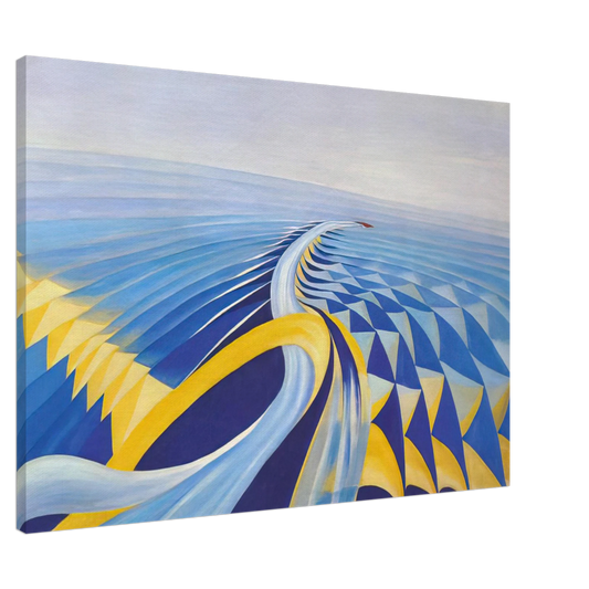 Benedetta Cappa - Speeding Motorboat - 1923 Canvas - 20x30 cm / 8x12 inches-canvas