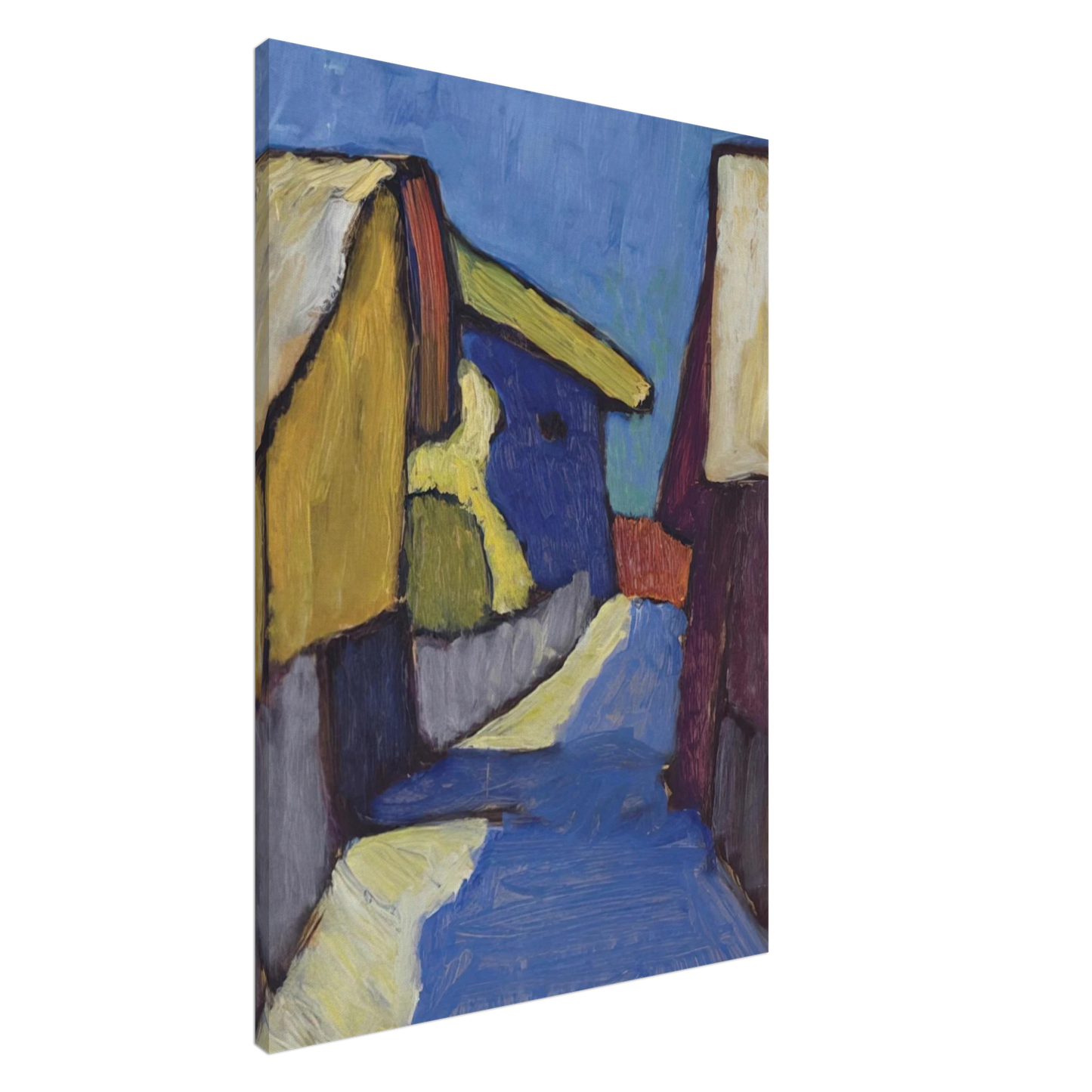 Gabriele Munter - DORFSTRASSE IN BLAU Canvas - 20x30 cm / 8x12 inches-canvas