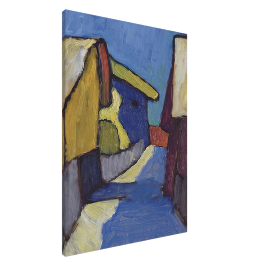 Gabriele Munter - DORFSTRASSE IN BLAU Canvas - 20x30 cm / 8x12 inches-canvas