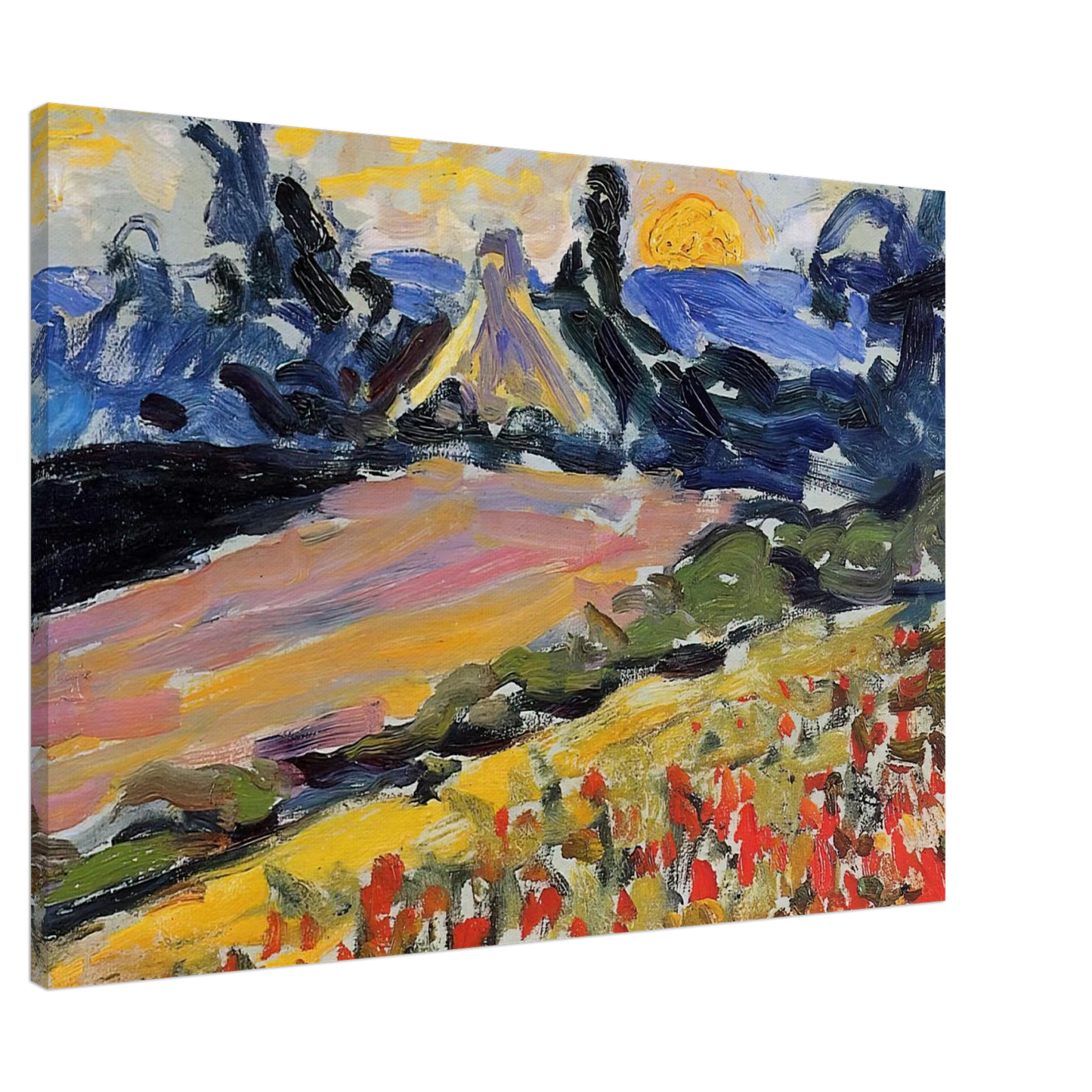 Henri-Edmond Cross - Landscape with Sunset Canvas - 20x30 cm / 8x12 inches-canvas