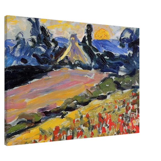 Henri-Edmond Cross - Landscape with Sunset Canvas - 20x30 cm / 8x12 inches-canvas