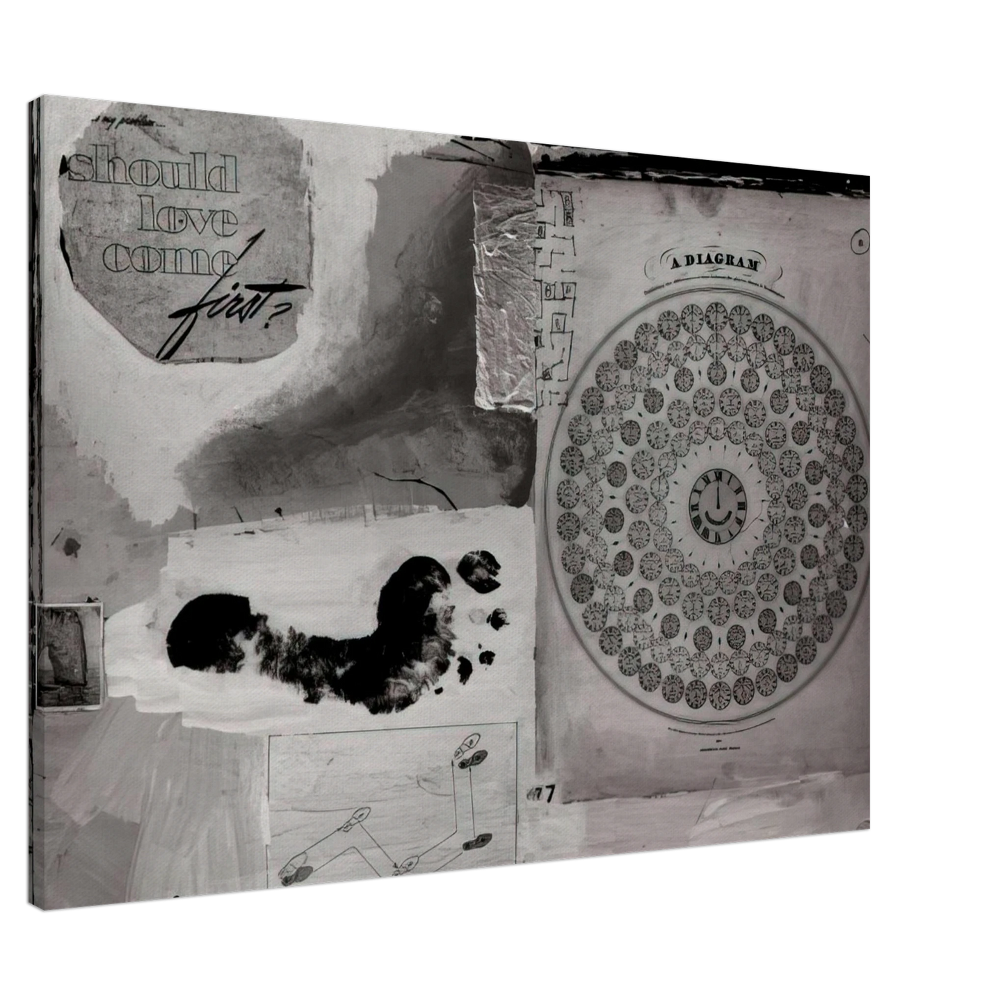 Robert Rauschenberg - SHOULD LOVE COME FIRST 1951 Canvas - 20x30 cm / 8x12 inches-canvas