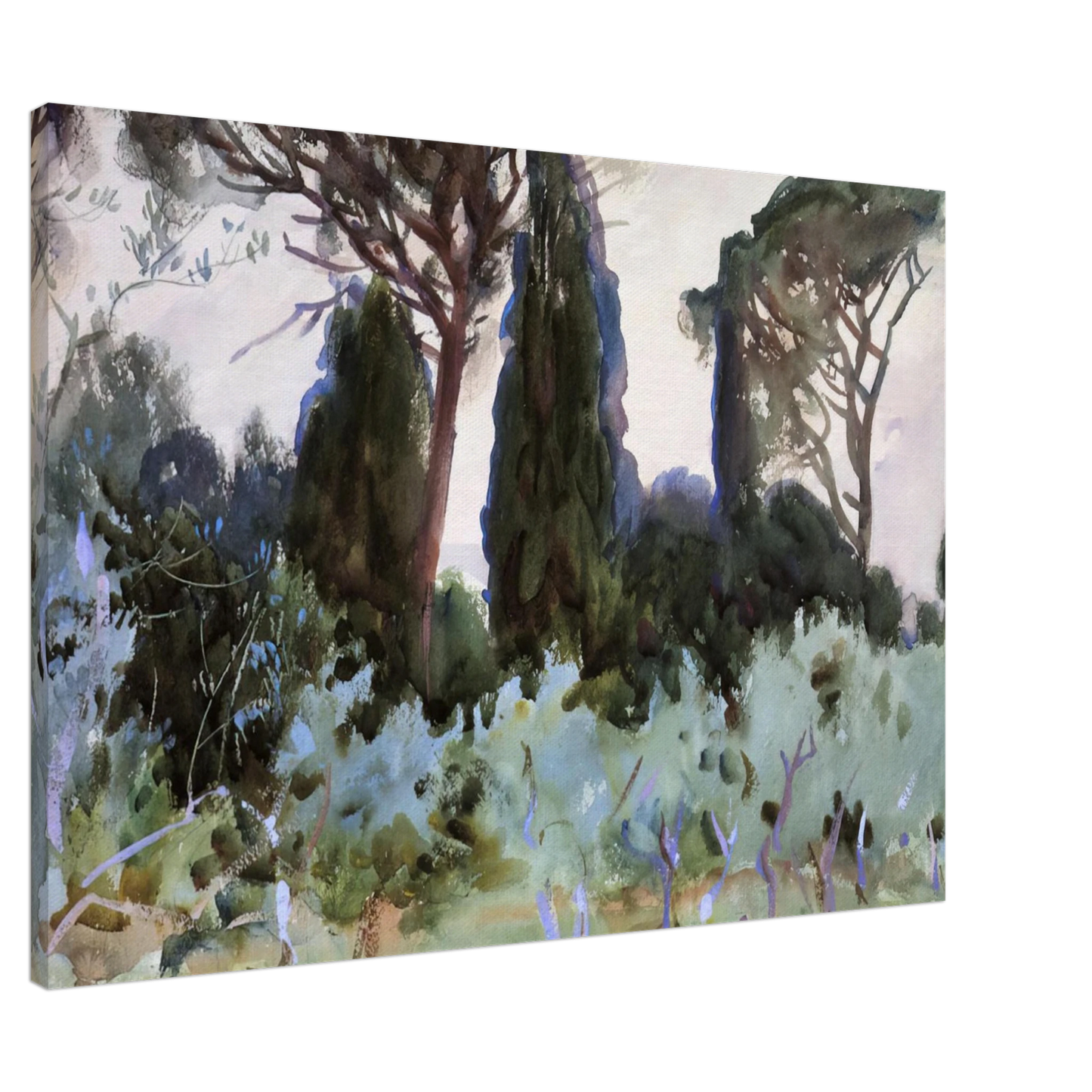 John Singer Sargent - Landscape near Florence Canvas - 20x30 cm / 8x12 inches-canvas