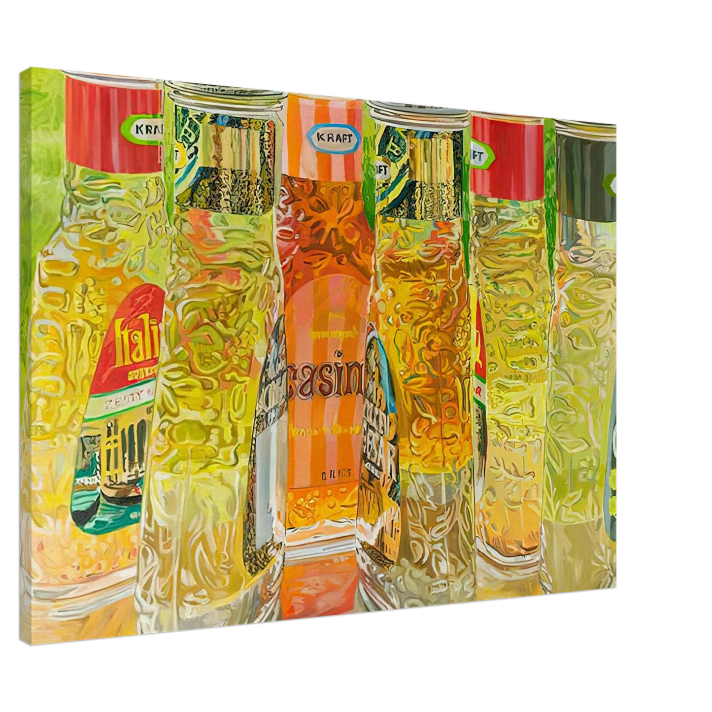 Janet Fish - KRAFT SALAD DRESSING 1973 Canvas - 20x30 cm / 8x12 inches-canvas